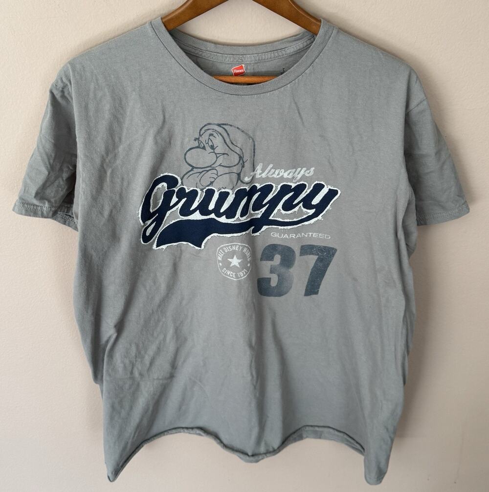 Disney Grumpy T-Shirt Grey - Size XL Men - Disneyland By Hanes